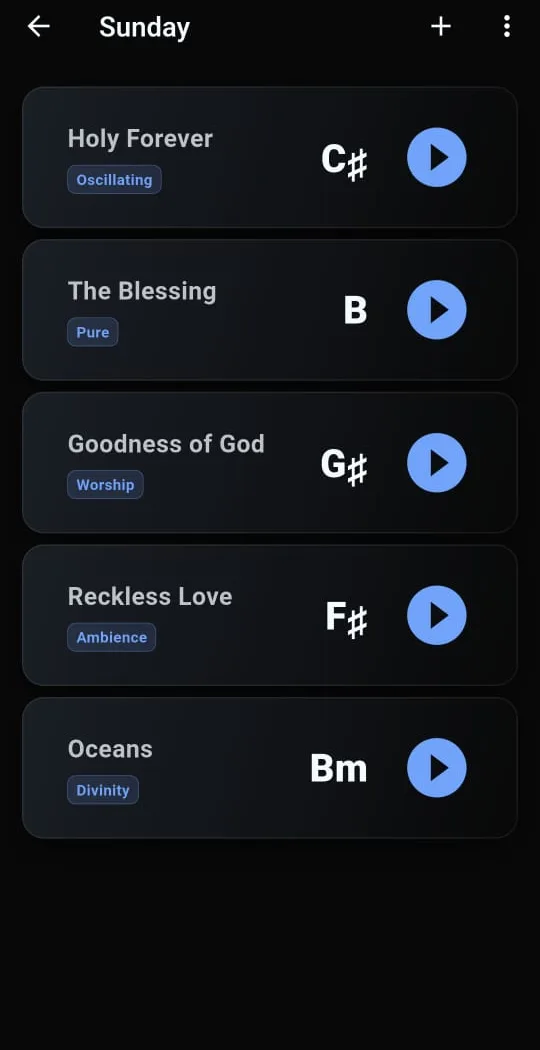 Setlist running live